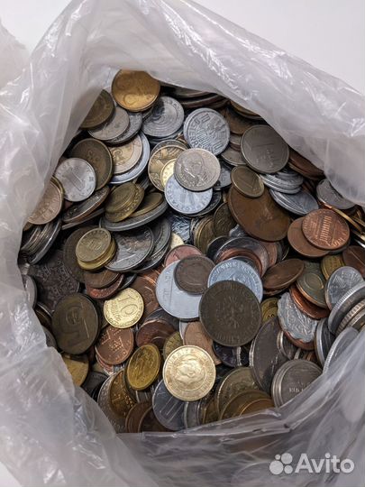 Иностранные монеты 5.3кг + СССР/рсфср 1.3кг