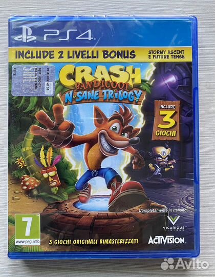 Crash Bandicoot N Sane Trilogy (Новый) Sony PS4