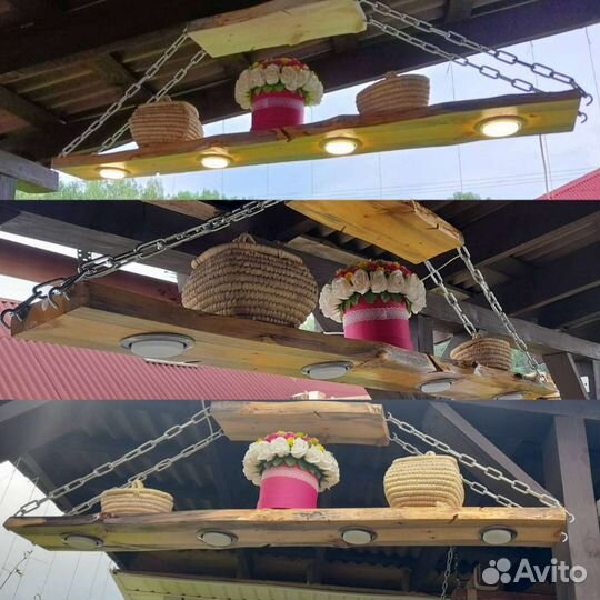 Люстра точечная на основе слэба