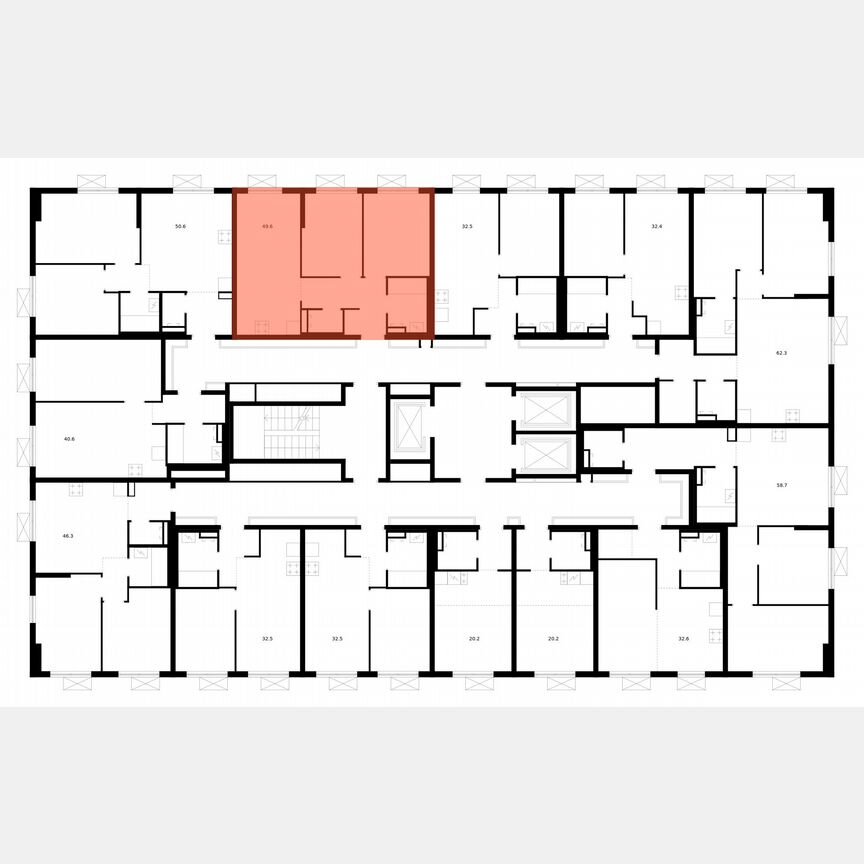 2-к. квартира, 49,6 м², 9/24 эт.