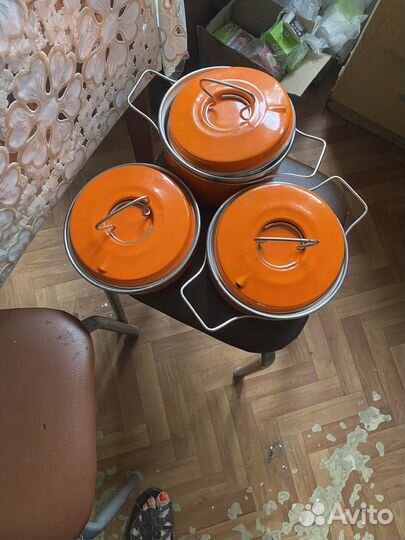 Набор Кастрюль эмалированных, тазик