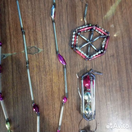 Ёлочные игрушки гирлянды СССР стеклярус