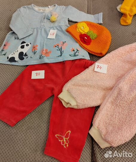 Детские вещи пакетом на девочку 62-68, 74