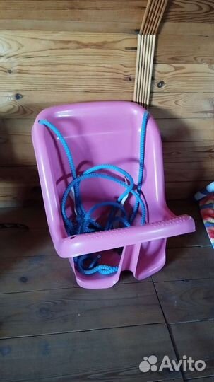 Качель подвесная детская розовая