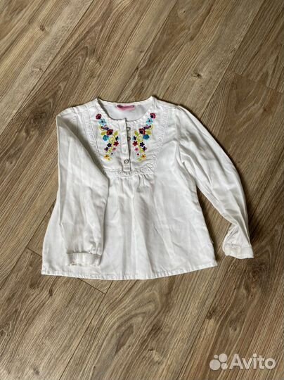 Блузка белая для девочек 98-104