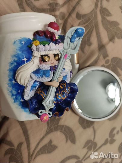 Кружка с декором из полимерной глины