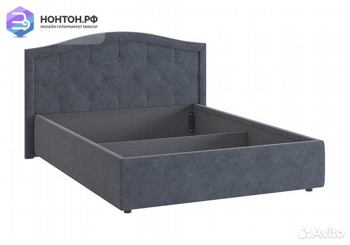 Кровать Верона 2 1.4 м серо-синяя