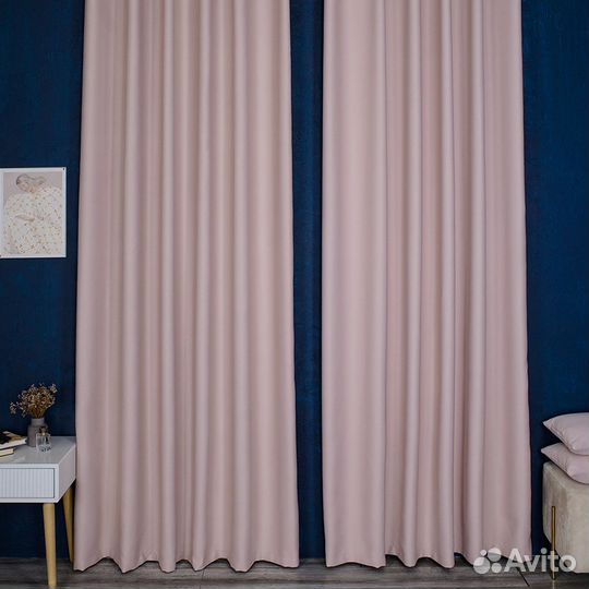 Шторы блэкаут Амадео светло-розовый новые пошив