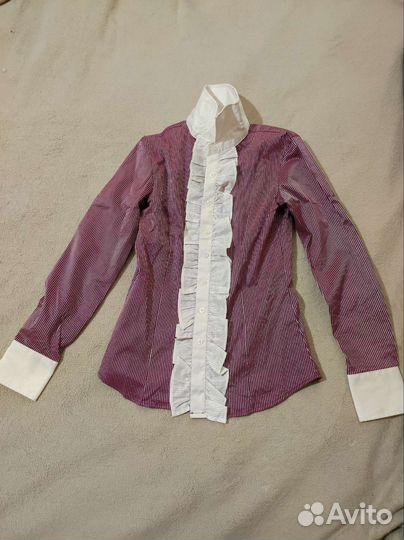 Рубашка блузка нарядная 158-164 длинный рукав