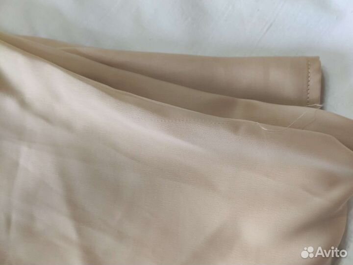 Юбка атласная sela бежевая 44 46 Блузка белая