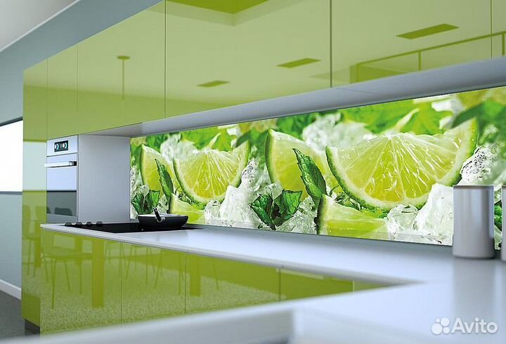 Стеклянный фартук под ключ