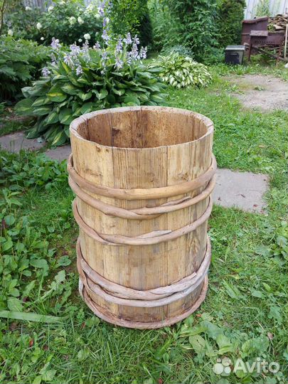 Старинная деревянная бочка 19 века антиквариат