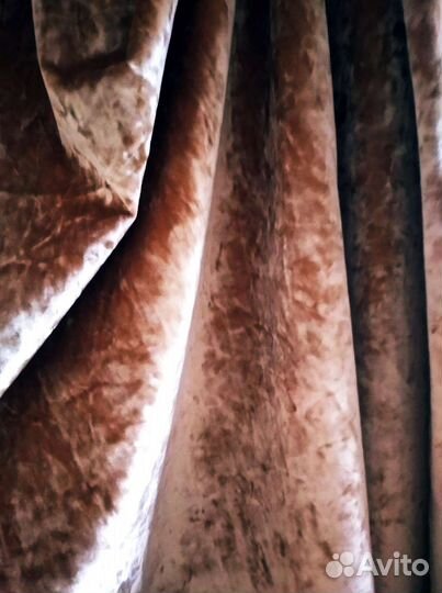 Шторы Италия велюр бархат золотой. 2/160 см мрам