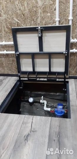 Люк в подвал 1000*750 под ламинат с амортизаторами