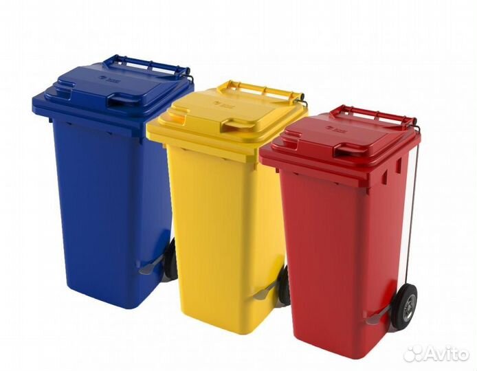 Передвижной-мусорный контейнер 120 л серый