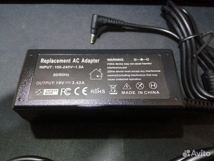 Блок для ноутбука Acer 19V, 3.42a,штекер 3,0 x 1,1