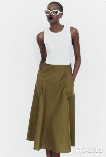 Платье Zara /верх трикотаж+юбка поплин