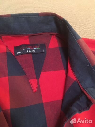 Рубашка в клетку на кнопках для мальчика 158-164