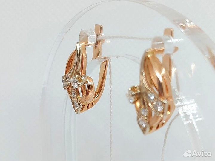 Золотые серьги с бриллиантами