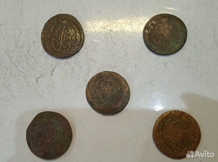 Огромные Медные монеты старинные Оригинал