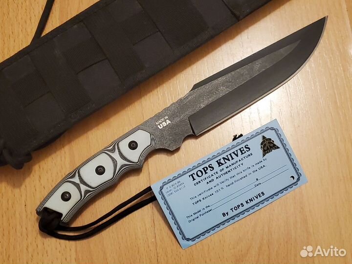 Tops Alaskan Harpoon с ножнами приехал с ebay
