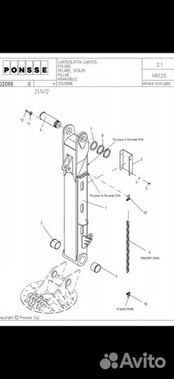 Манипулятор, Кран HN125 Ponsse P13427