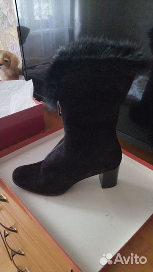 Зимние полусапожки Salmaso 39,5 чёрные женские