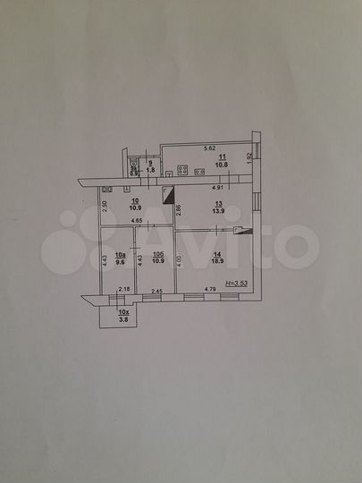 5-к. квартира, 78,8 м², 3/3 эт.