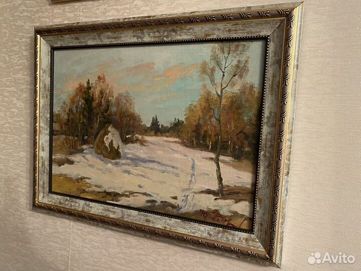 Картины маслом в раме (2 шт)