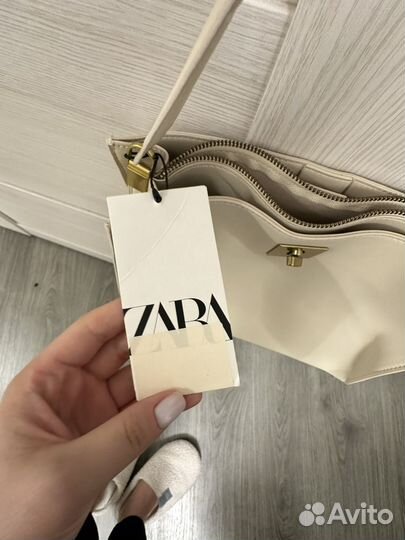 Сумка zara бежевая 25х31х12 см