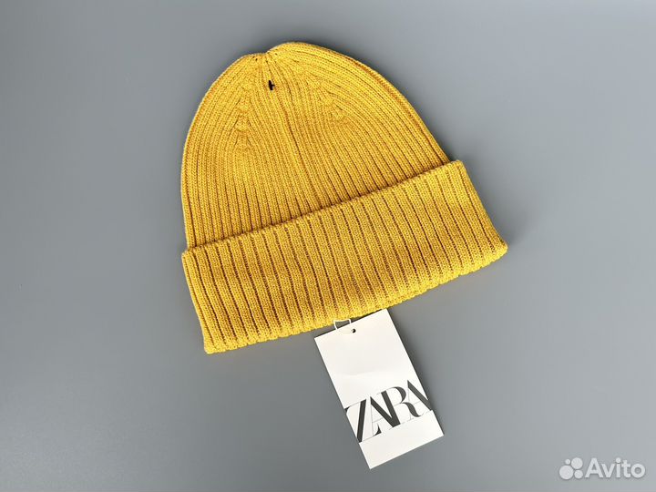 Шапка zara kids 56 см детская горчица