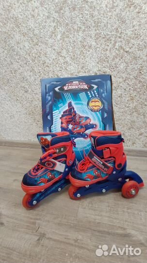 Роликовые коньки Человек-паук раздвижные 26-29 р