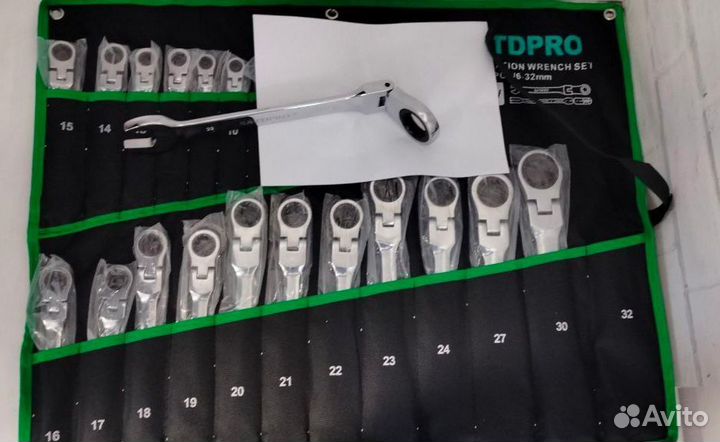 Ключи трещотки с плавающей головкой satdpro 22 в 1