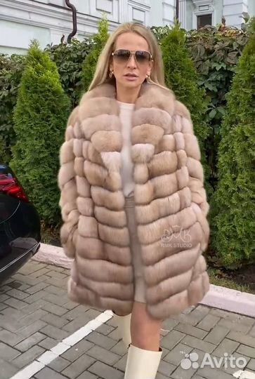 Шуба из светлого соболя