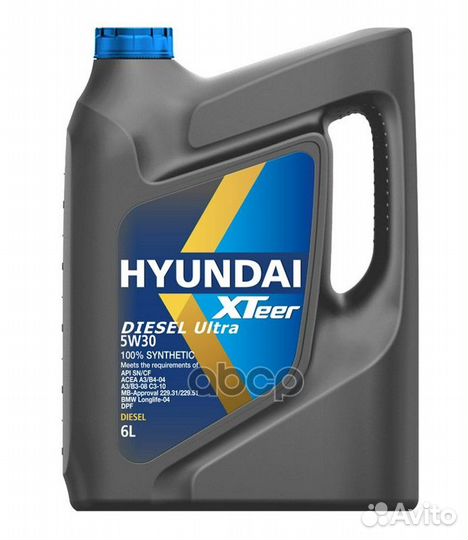 Hyundai XTeer Diesel Ultra 5W30, 6 л, Моторное