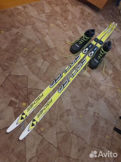 Лыжи беговые fisher с ботинками