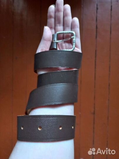 Ремень мужской натуральная кожа темно-коричневый