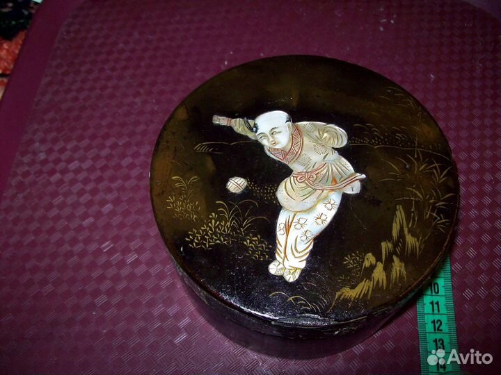 Панно пара инкрустация перламутр Китай 1950 рарите