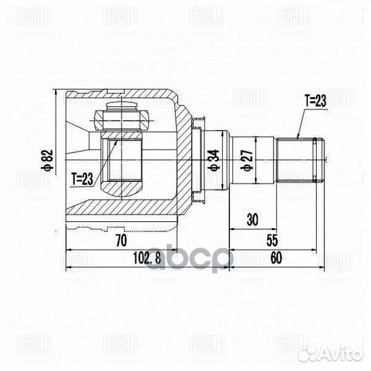 Шрус для а/м Toyota Yaris (05) 1.3i (внутр.)