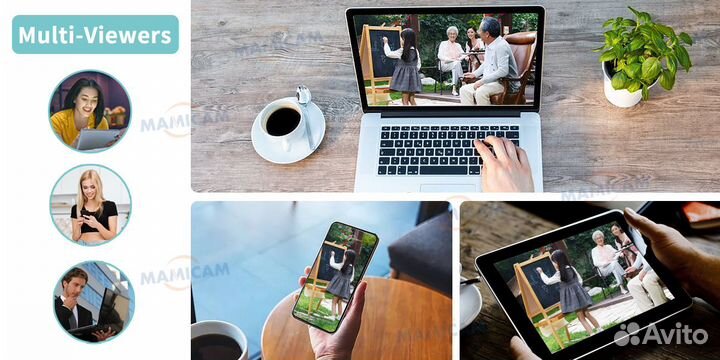 Купольная камера видеонаблюдения, Wi-Fi, 1080P HD