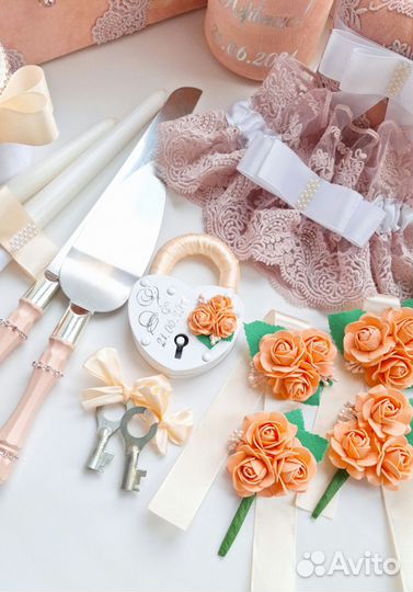 Персиковый набор на свадьбу