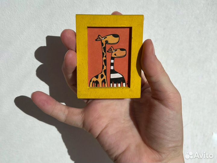 Мини-картины в рамках с жирафами
