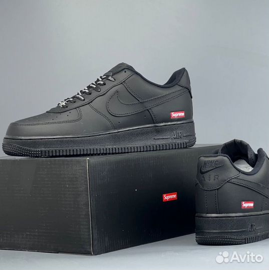 Кроссовки Nike Air Force 1 Supreme Черные