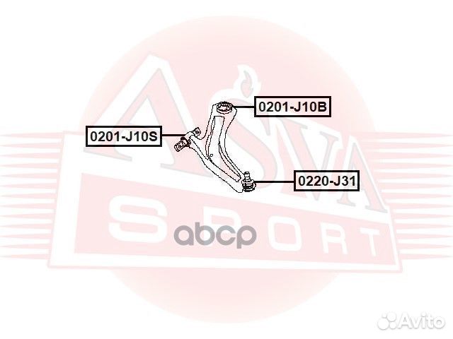 Сайлентблок подвески 0201J10S asva