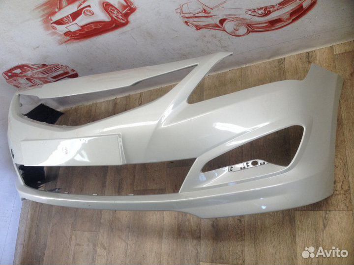 Бампер передний Hyundai Solaris бежевый 14-2017