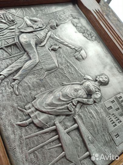 Панно картина олово винтаж Германия