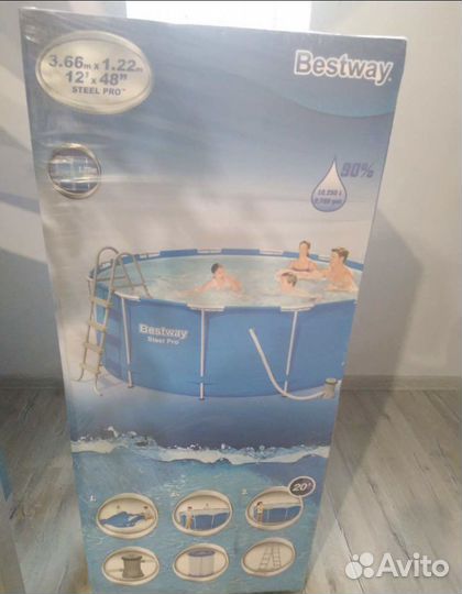 Каркасный бассейн 366 на 122 новый