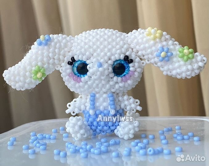 Жирафик + Синаморолл амигуруми из бисера