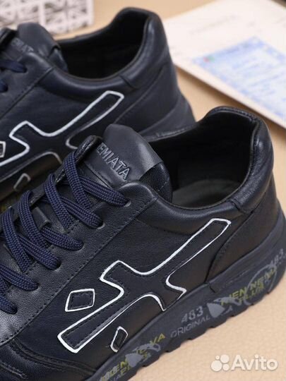 Кроссовки мужские Premiata кожаные синие