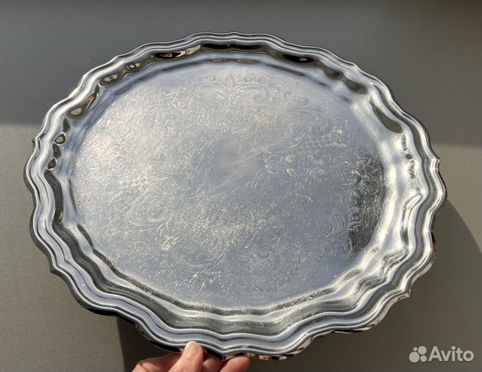 Поднос Кольчугино Мельхиор и Кокотницы Ложки